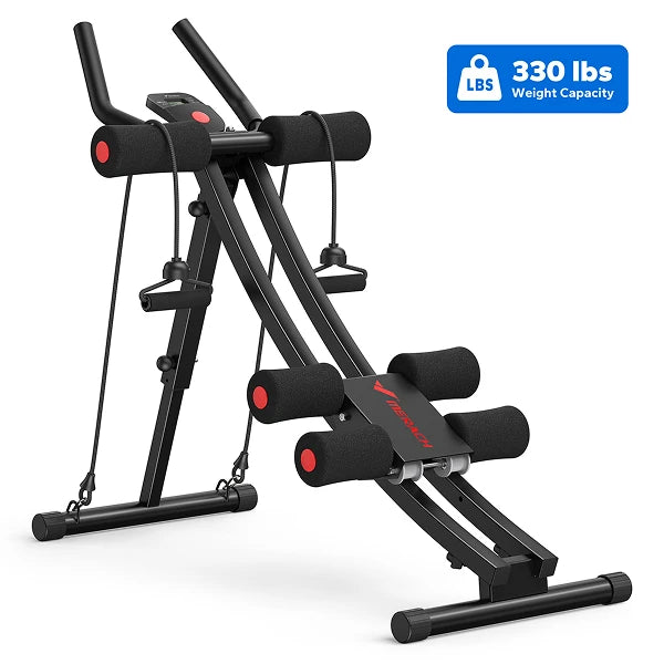 MERACH Dual Track Ab Machine Foldable Core Trainer LCD Display