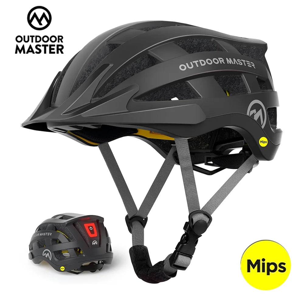OutdoorMaster MIPS Bike Helmet With Rechargeable LED Taillight