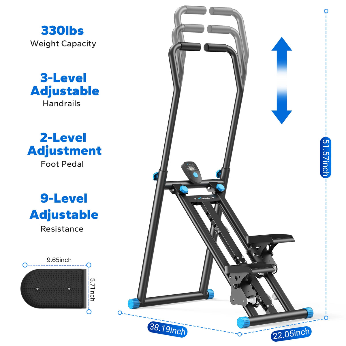 Merach Foldable Stair Stepper Vertical Climber Home Gym Cardio Machine