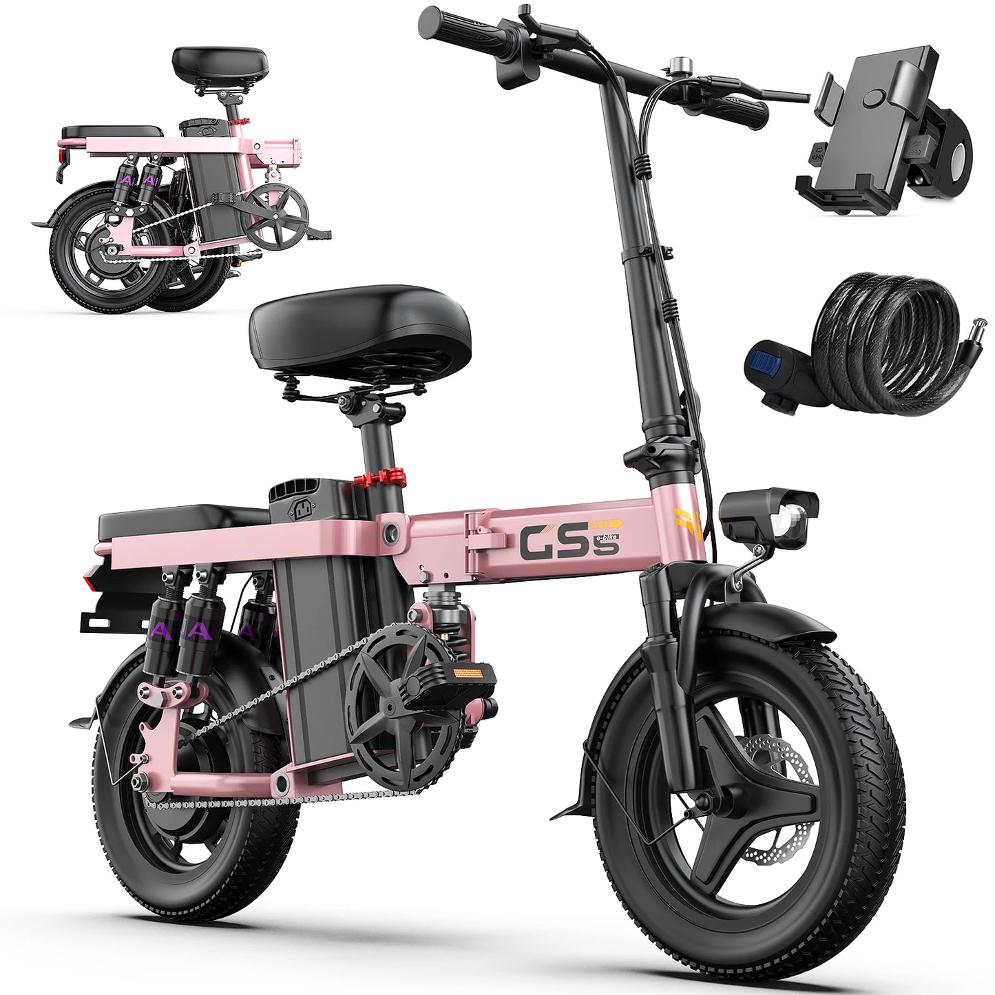 UPlee GS5 Folding Electric Bike 48V 15Ah 20 Miles Range