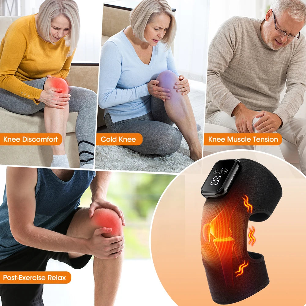 Hailicare Electric Heated Knee Massager With Vibration And Timer