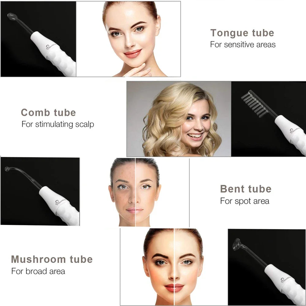 4-in-1 High Frequency Facial Device With Electrotherapy Wand