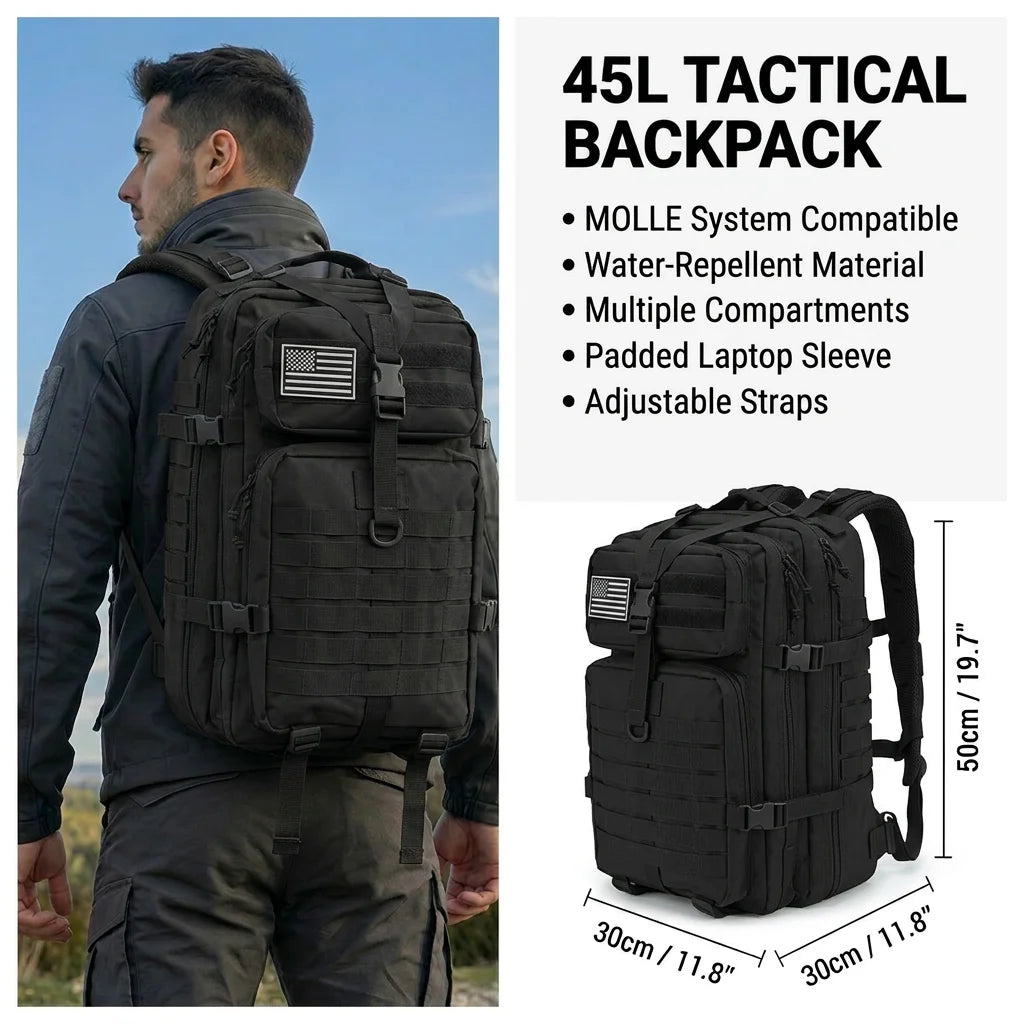 ReFire Gear 45L Men's Tactical Molle Hiking Backpack For Camping
