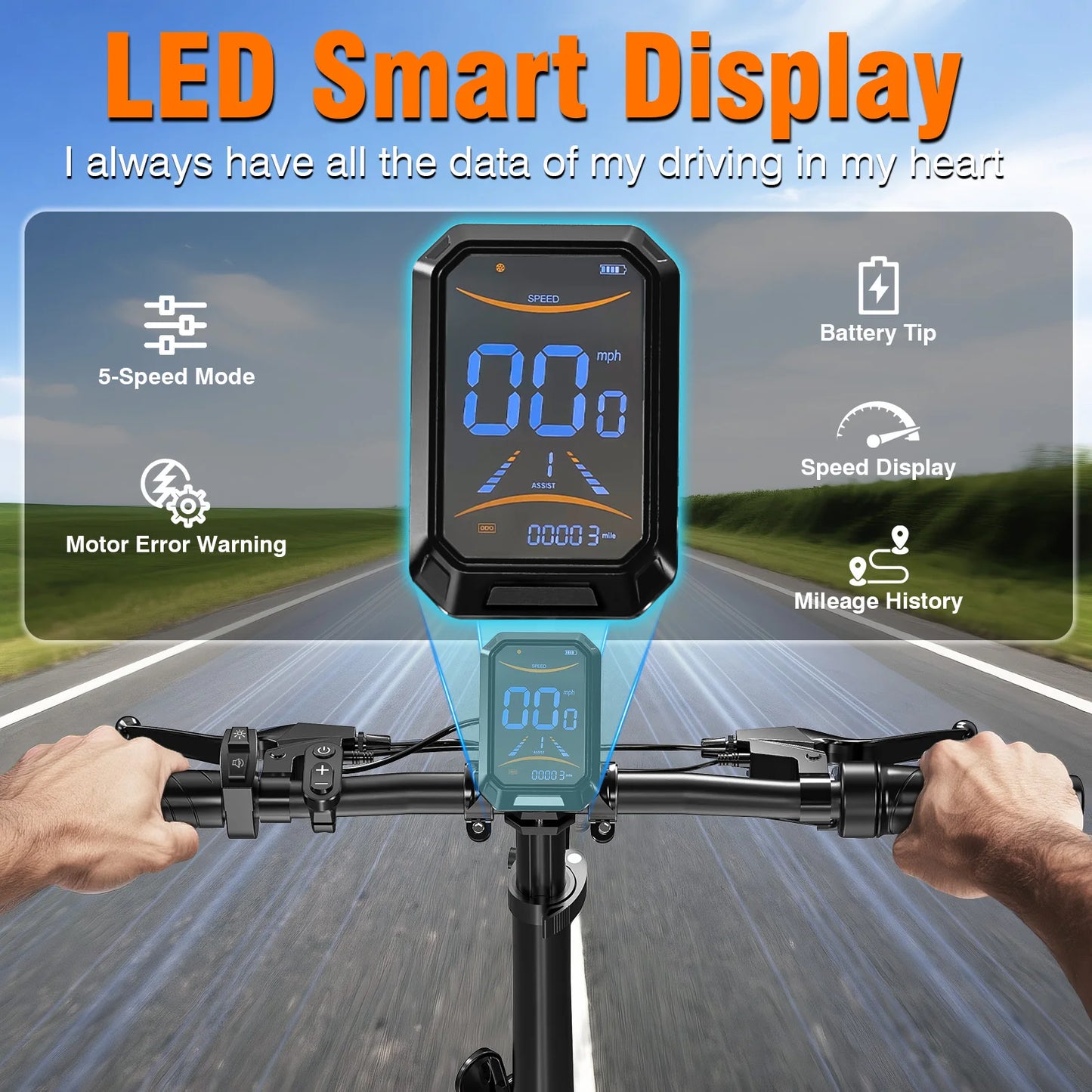 T8 Foldable Electric Bicycle 720W Peak 48V 12Ah 5 Speed