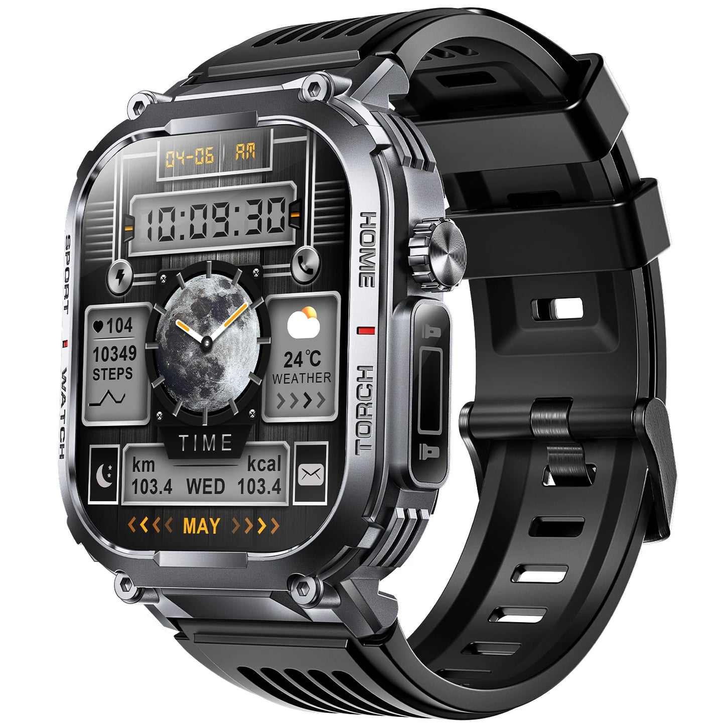 EIGIIS Smart Watch 3ATM Waterproof With Compass And Heart Rate