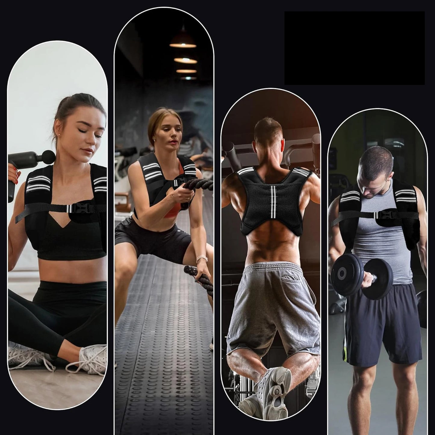 Weight Vest With Reflective Stripe Pocket For Workout Running