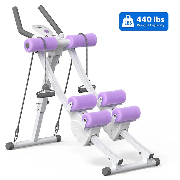 MERACH Dual Track Ab Machine Foldable Core Trainer LCD Display