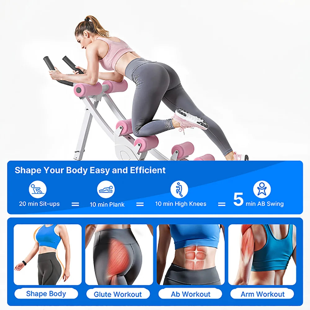 MERACH Dual Track Ab Machine Foldable Core Trainer LCD Display
