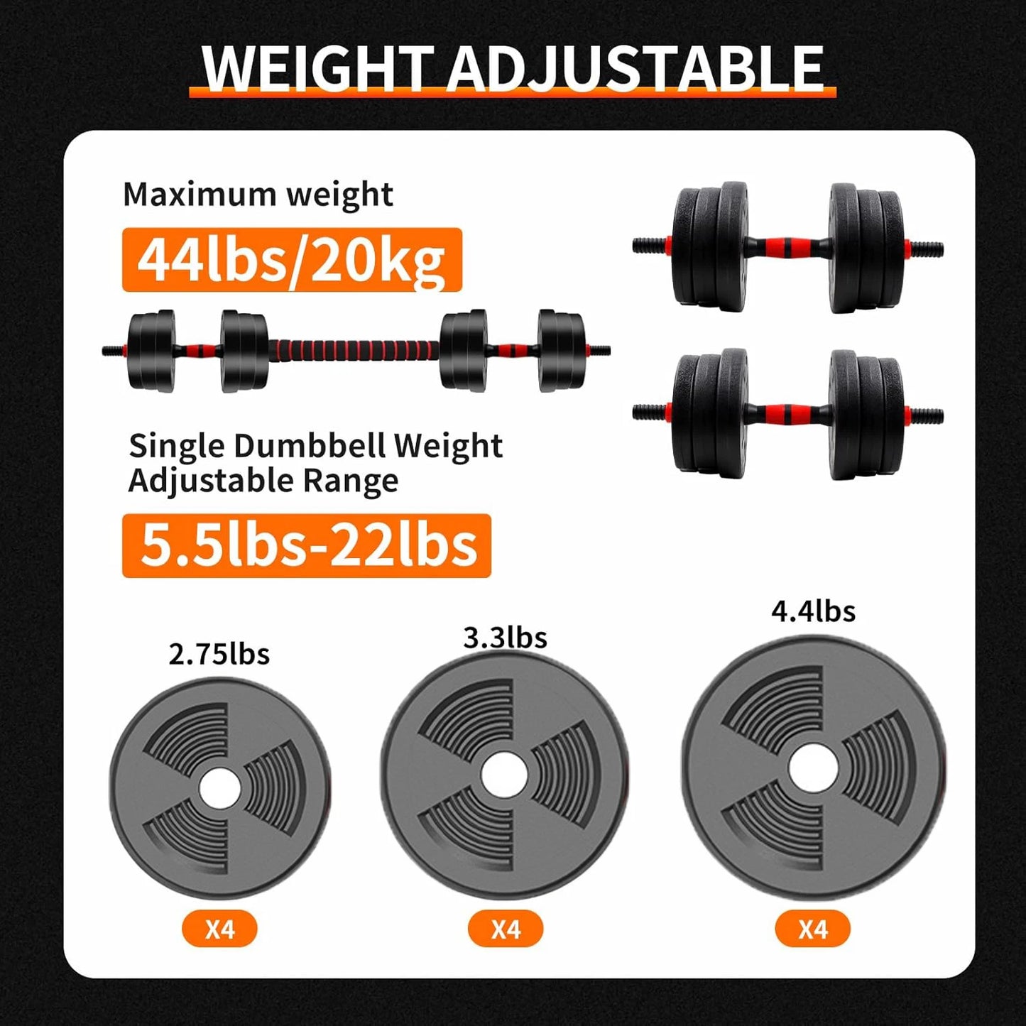 Adjustable Dumbbell Barbell Set For Home Gym