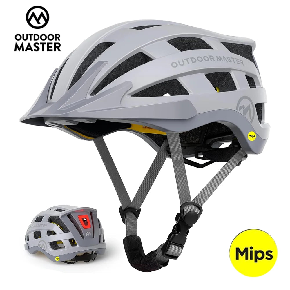 OutdoorMaster MIPS Bike Helmet With Rechargeable LED Taillight