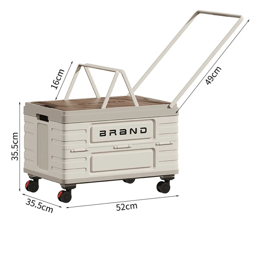 360 Degree Rotating Foldable Cart Heavy Duty Mobile Organizer Wheels