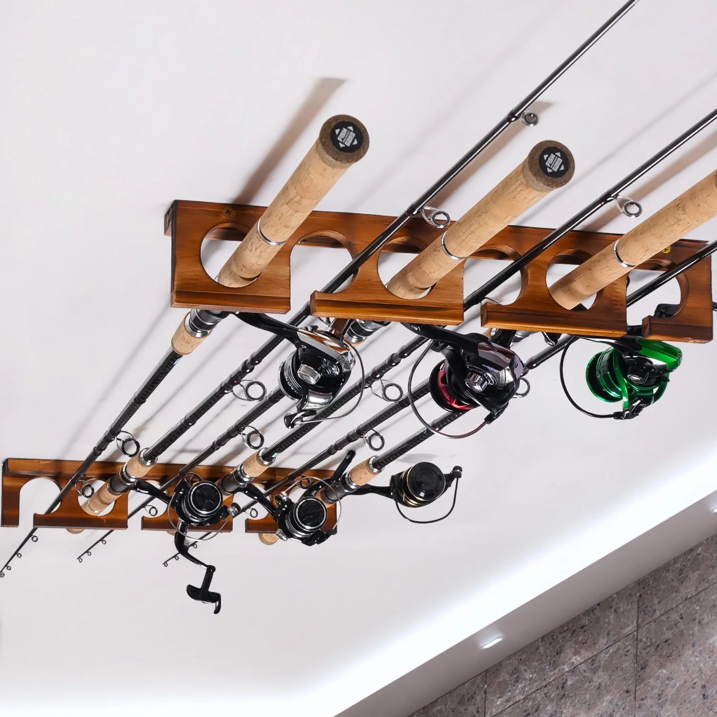 Ghosthorn Fishing Pole Racks Wall Ceiling Mounted Organizer For Garage