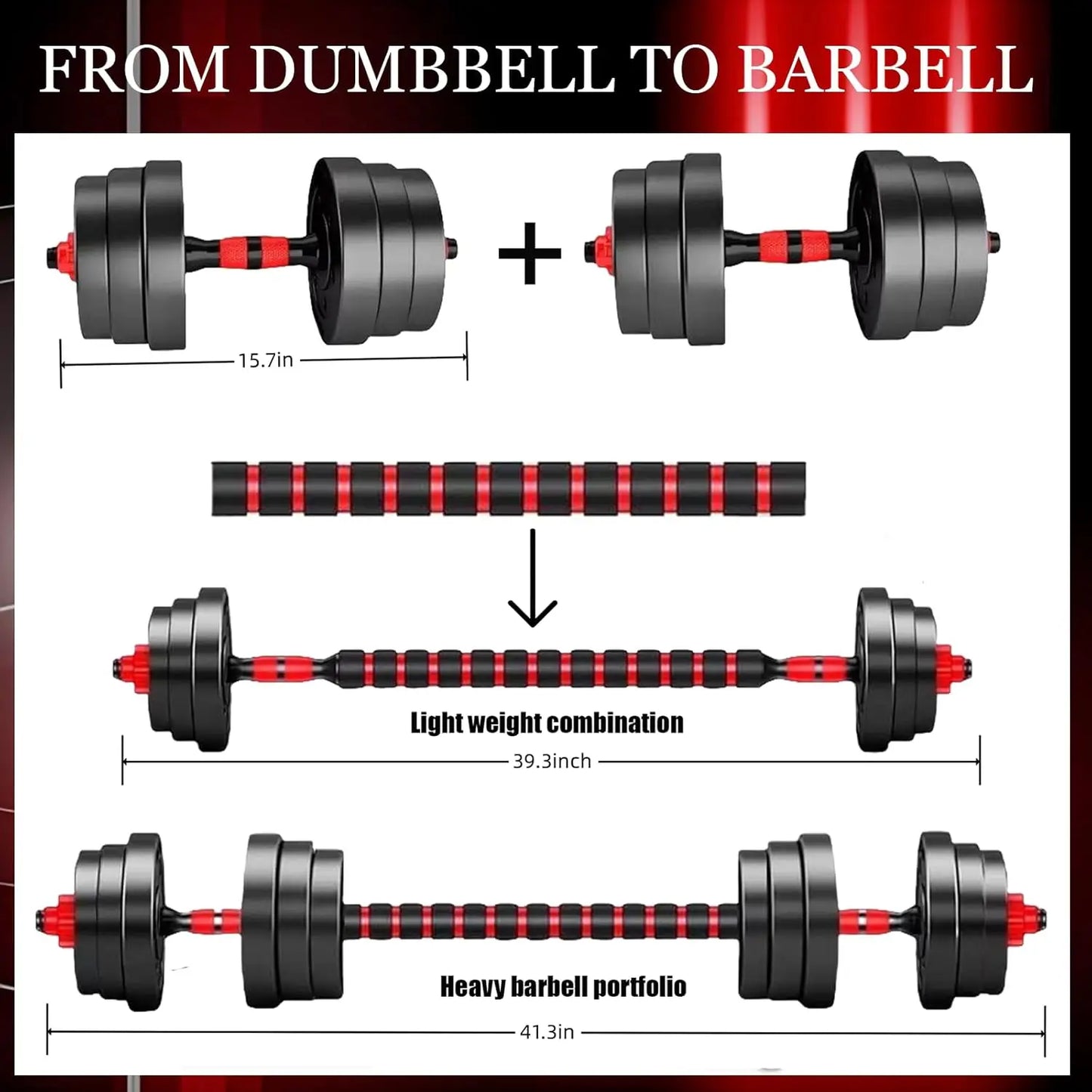 44 Lbs Adjustable Dumbbell Set For Home Gym And Strength