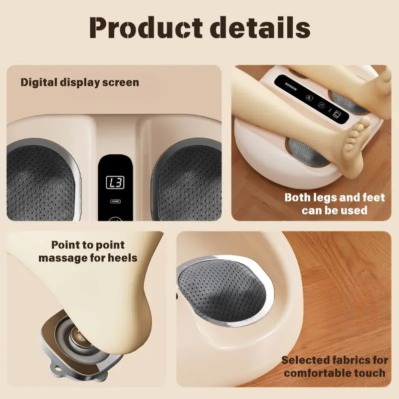 Mini Finger Foot Massager With Hot Compress And Vibration