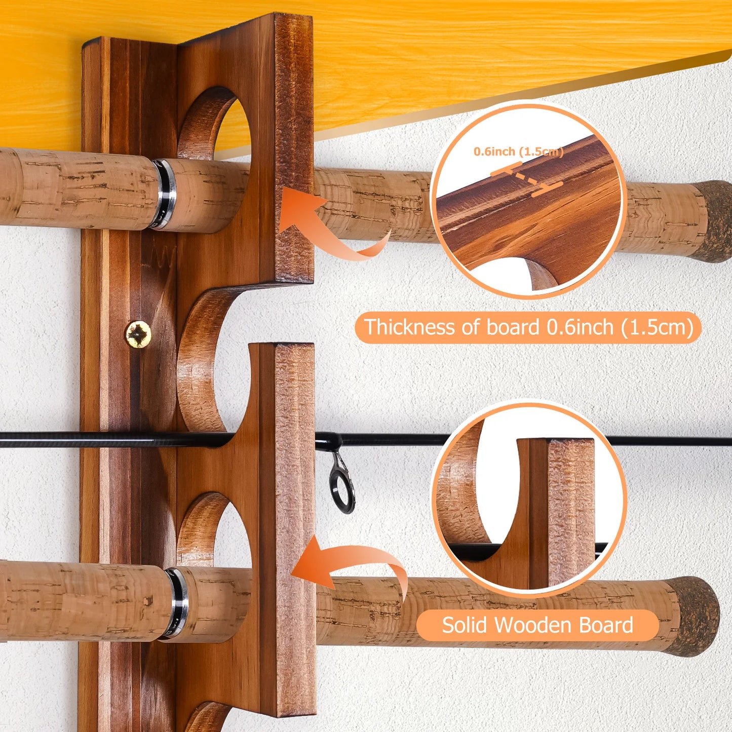 Ghosthorn Fishing Pole Racks Wall Ceiling Mounted Organizer For Garage