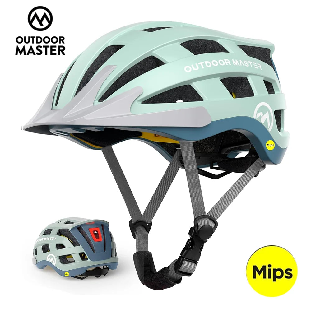OutdoorMaster MIPS Bike Helmet With Rechargeable LED Taillight