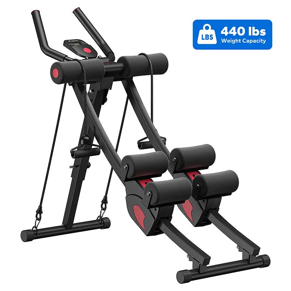 MERACH Dual Track Ab Machine Foldable Core Trainer LCD Display