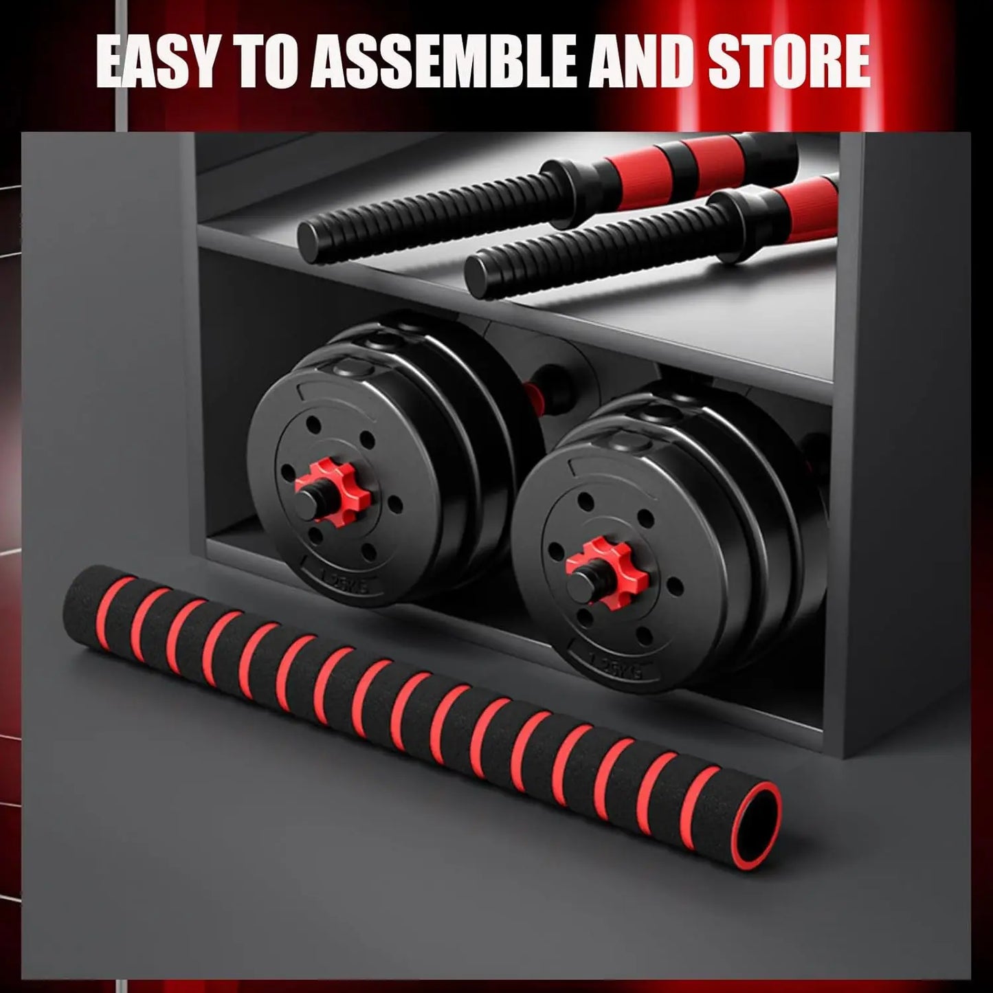 44 Lbs Adjustable Dumbbell Set For Home Gym And Strength