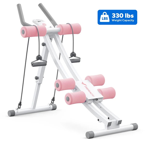 MERACH Dual Track Ab Machine Foldable Core Trainer LCD Display