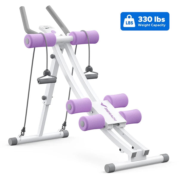 MERACH Dual Track Ab Machine Foldable Core Trainer LCD Display