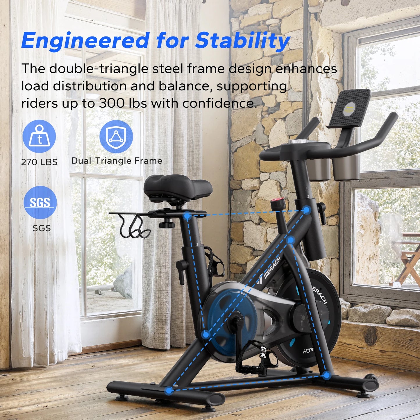 MERACH S26B2 Magnetic Stationary Bike With App
