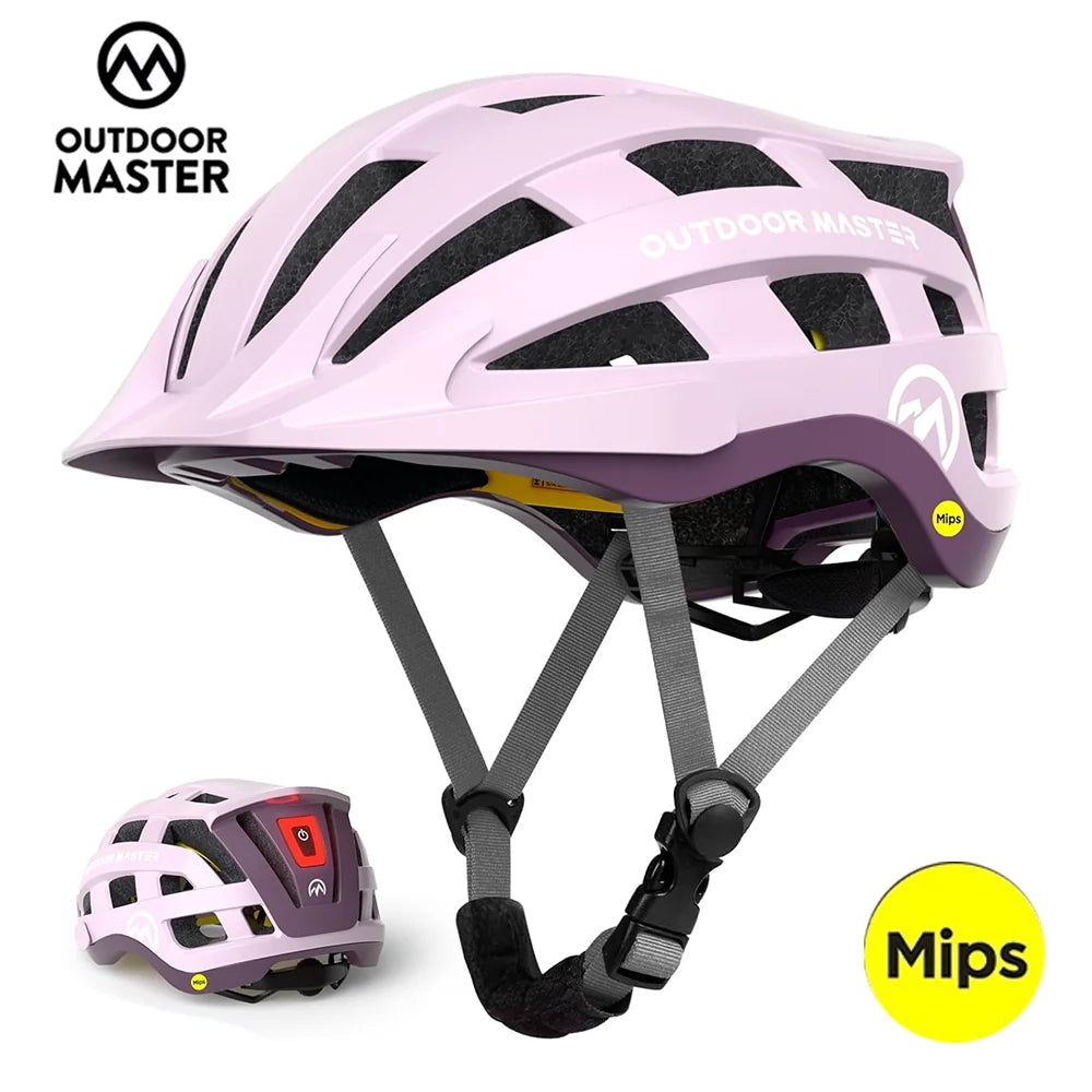 OutdoorMaster MIPS Bike Helmet With Rechargeable LED Taillight