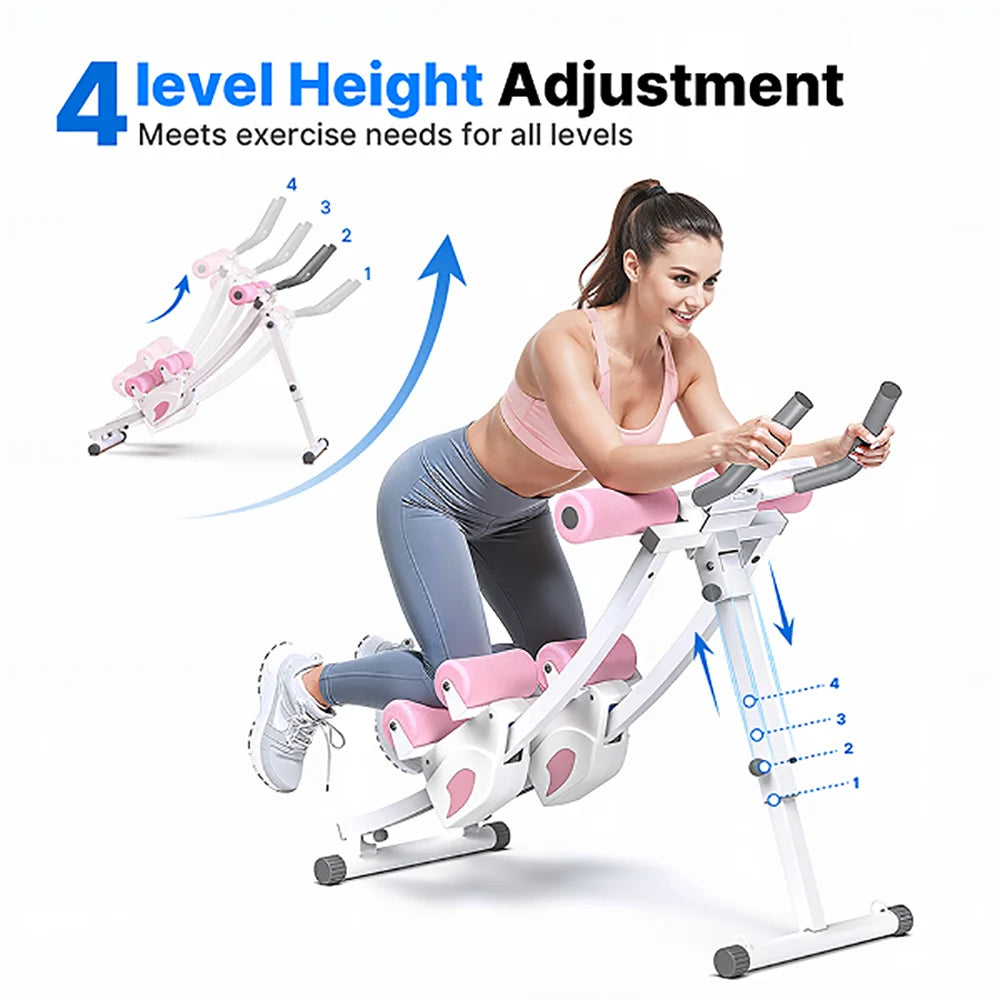 MERACH Dual Track Ab Machine Foldable Core Trainer LCD Display