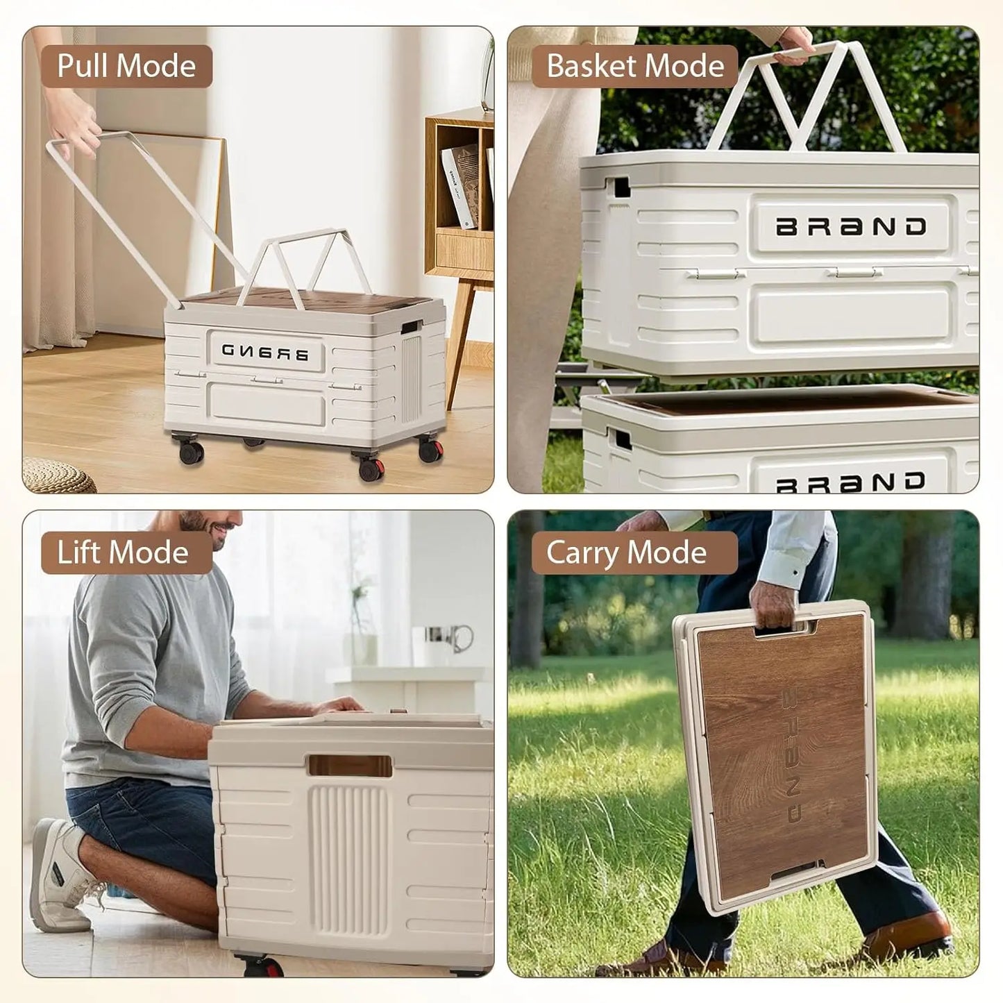 360 Degree Rotating Foldable Cart Heavy Duty Mobile Organizer Wheels
