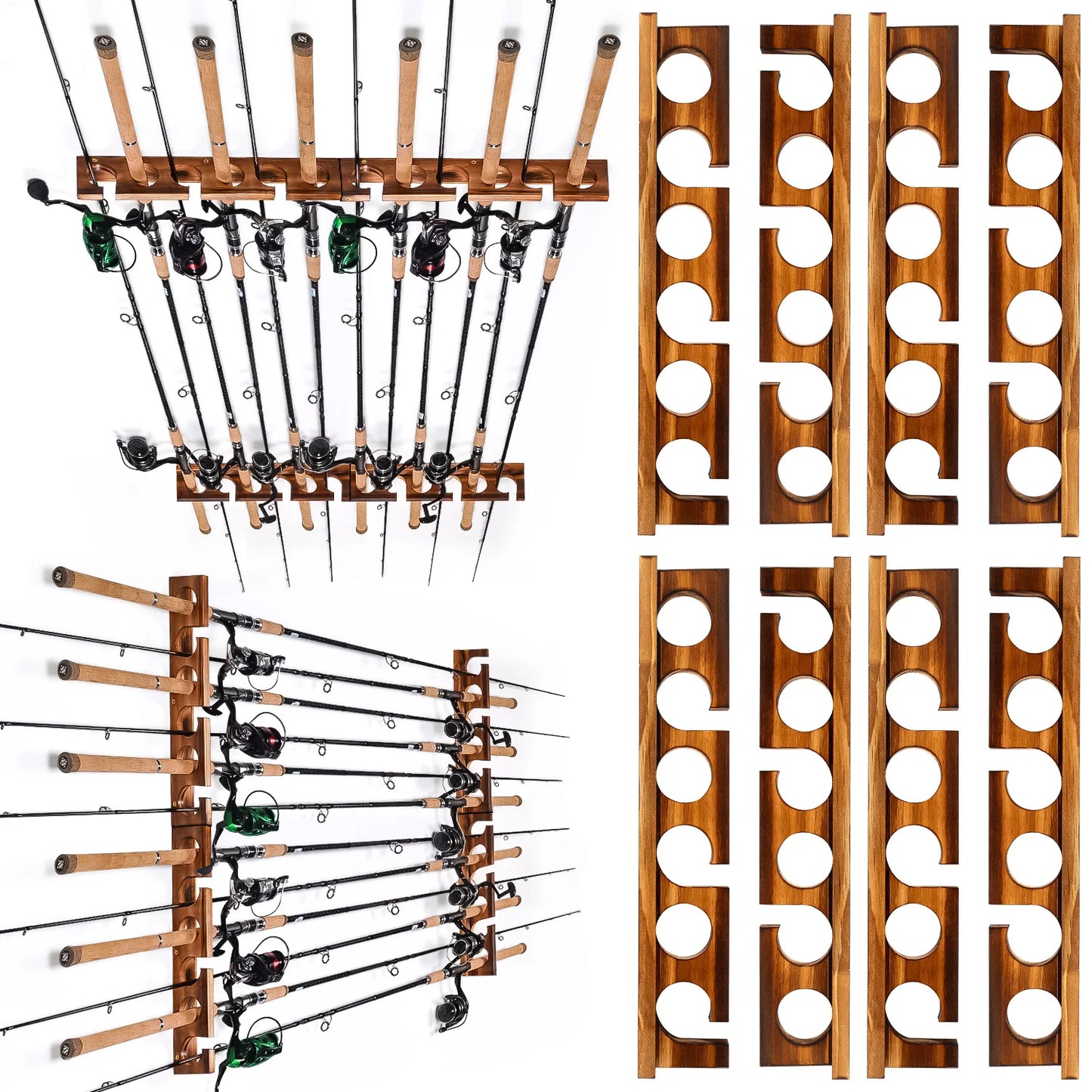 Ghosthorn Fishing Pole Racks Wall Ceiling Mounted Organizer For Garage