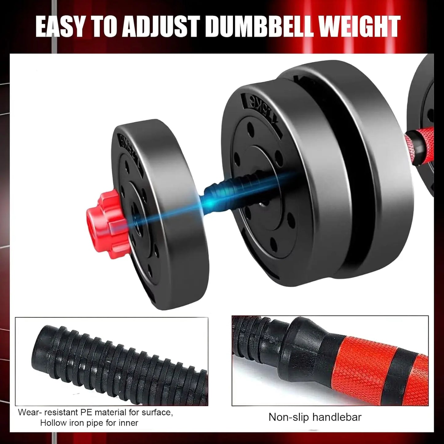 44 Lbs Adjustable Dumbbell Set For Home Gym And Strength