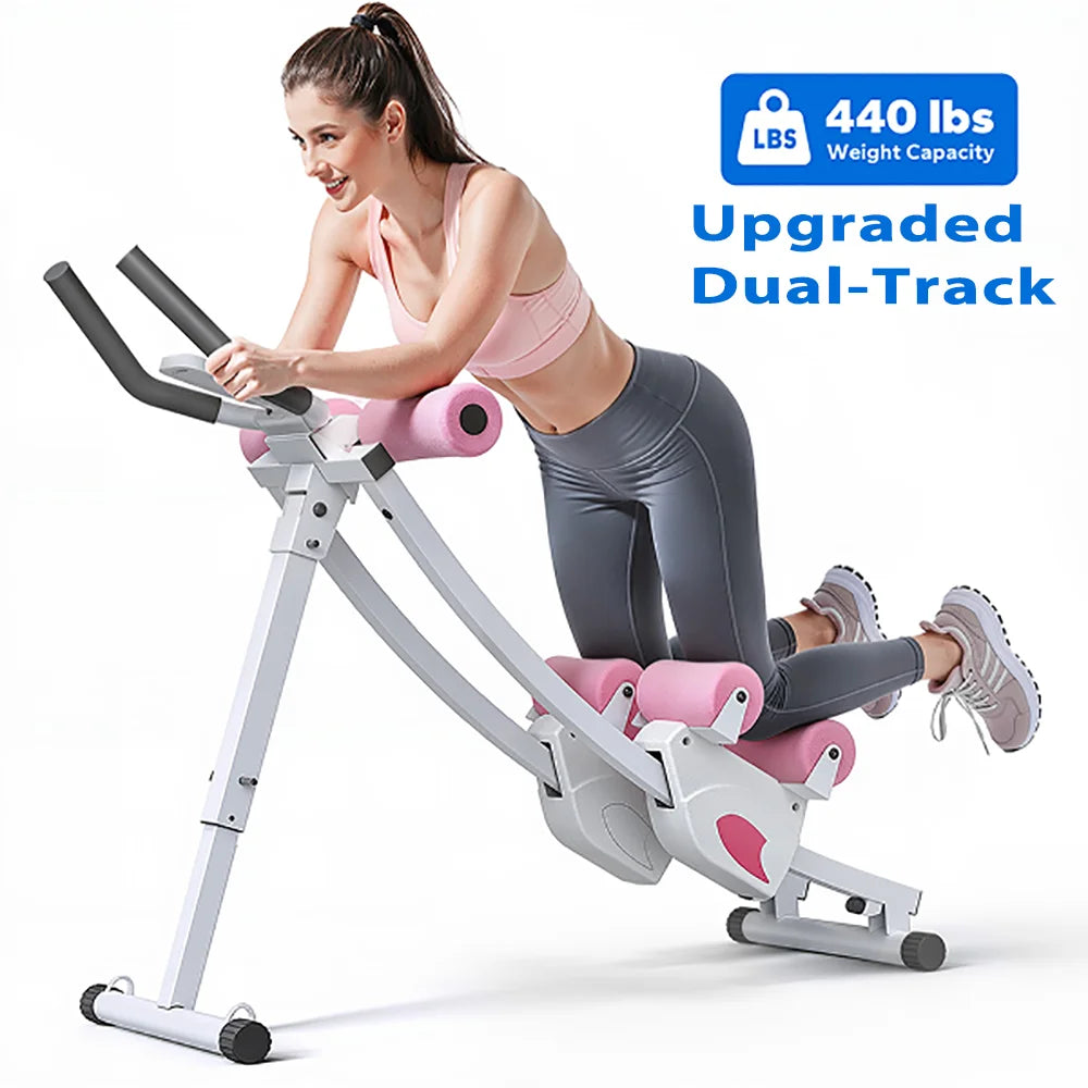 MERACH Dual Track Ab Machine Foldable Core Trainer LCD Display