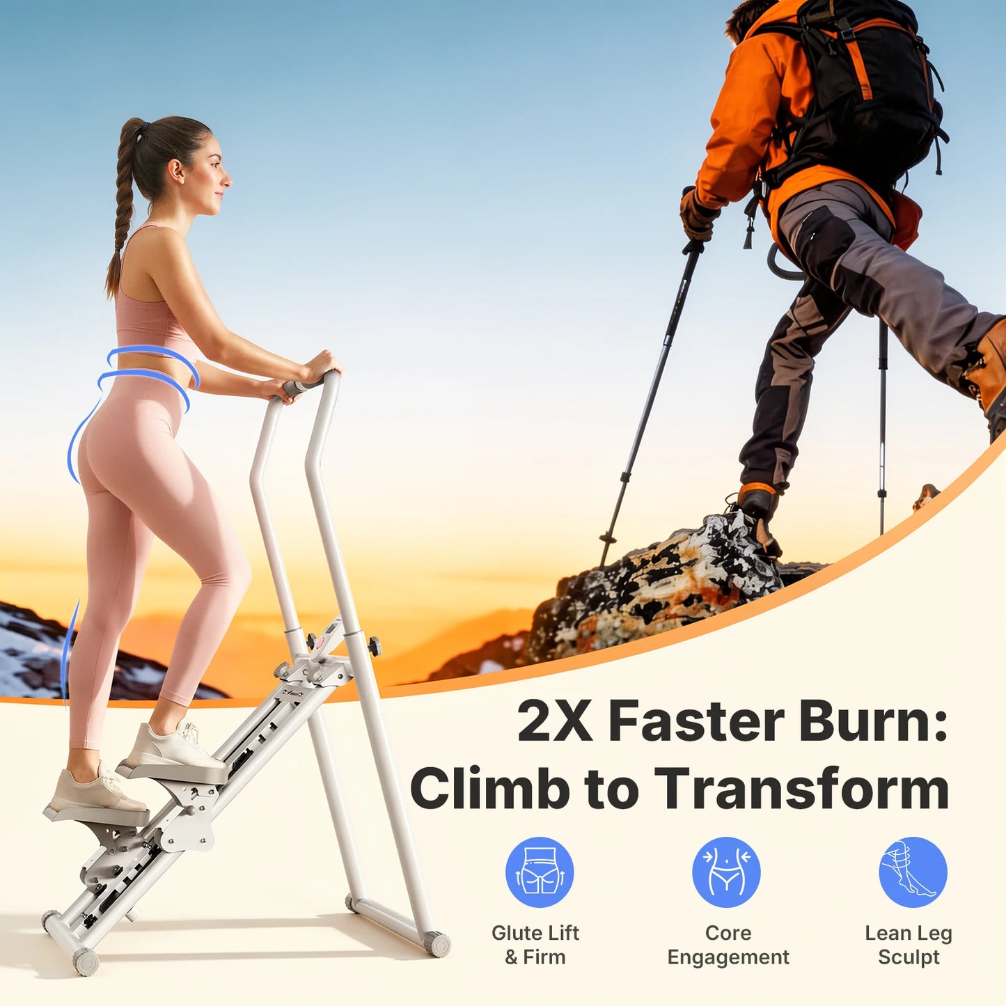 Merach Foldable Stair Stepper Vertical Climber Home Gym Cardio Machine