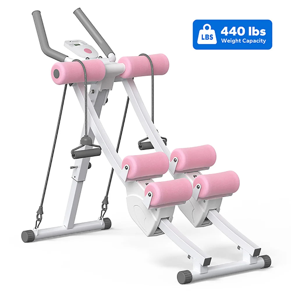 MERACH Dual Track Ab Machine Foldable Core Trainer LCD Display