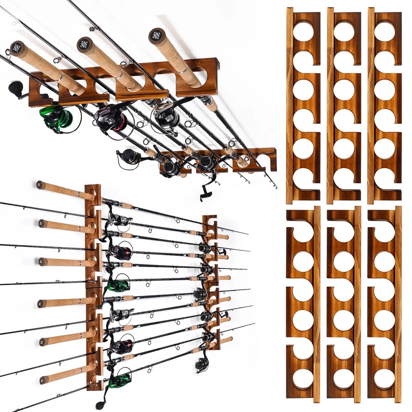 Ghosthorn Fishing Pole Racks Wall Ceiling Mounted Organizer For Garage