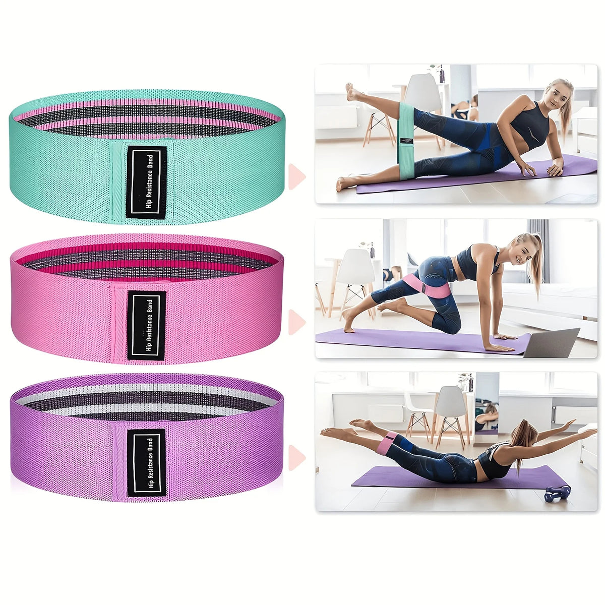 Fabric Resistance Bands For Workout Pilates Strength Training