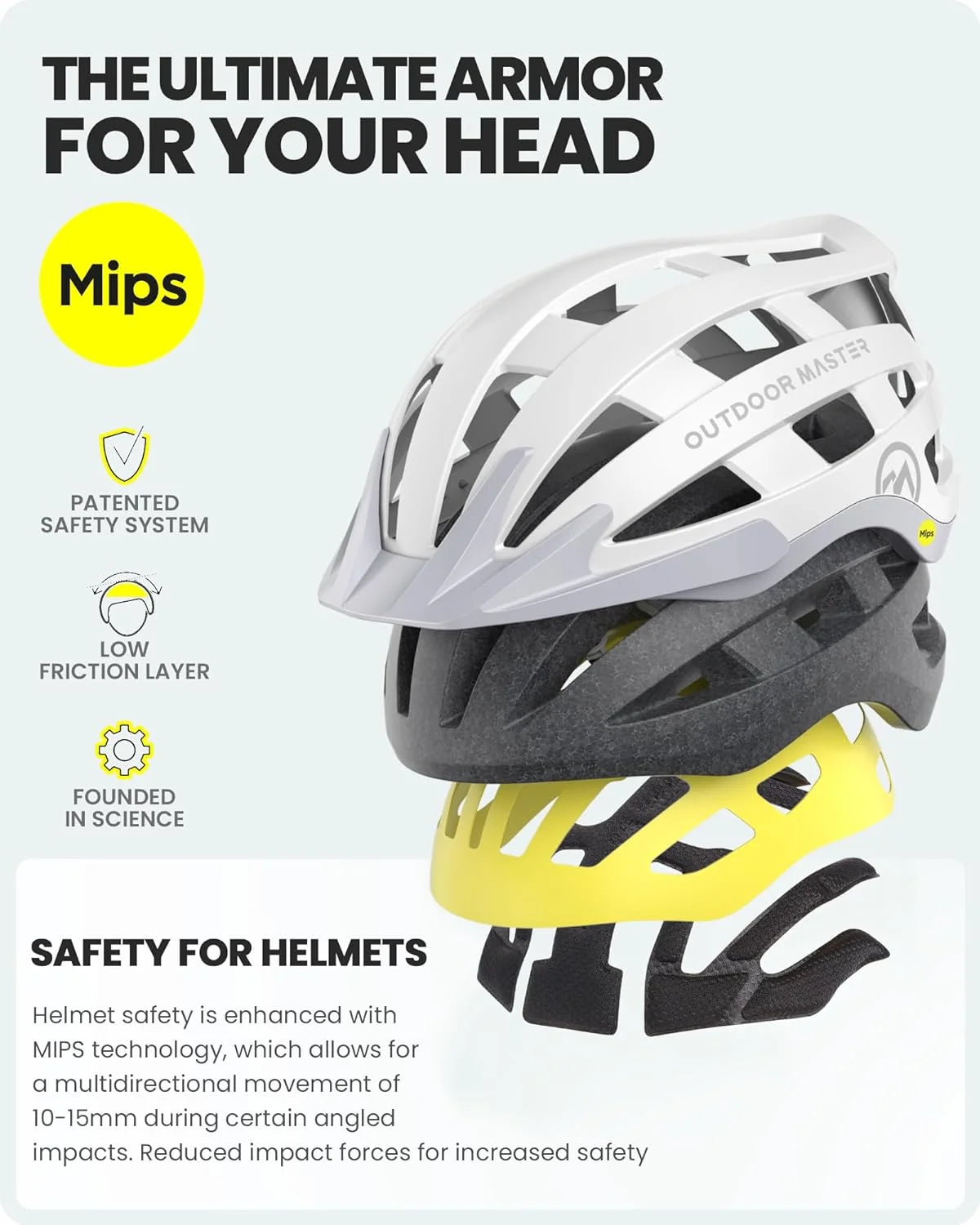 OutdoorMaster MIPS Bike Helmet With Rechargeable LED Taillight