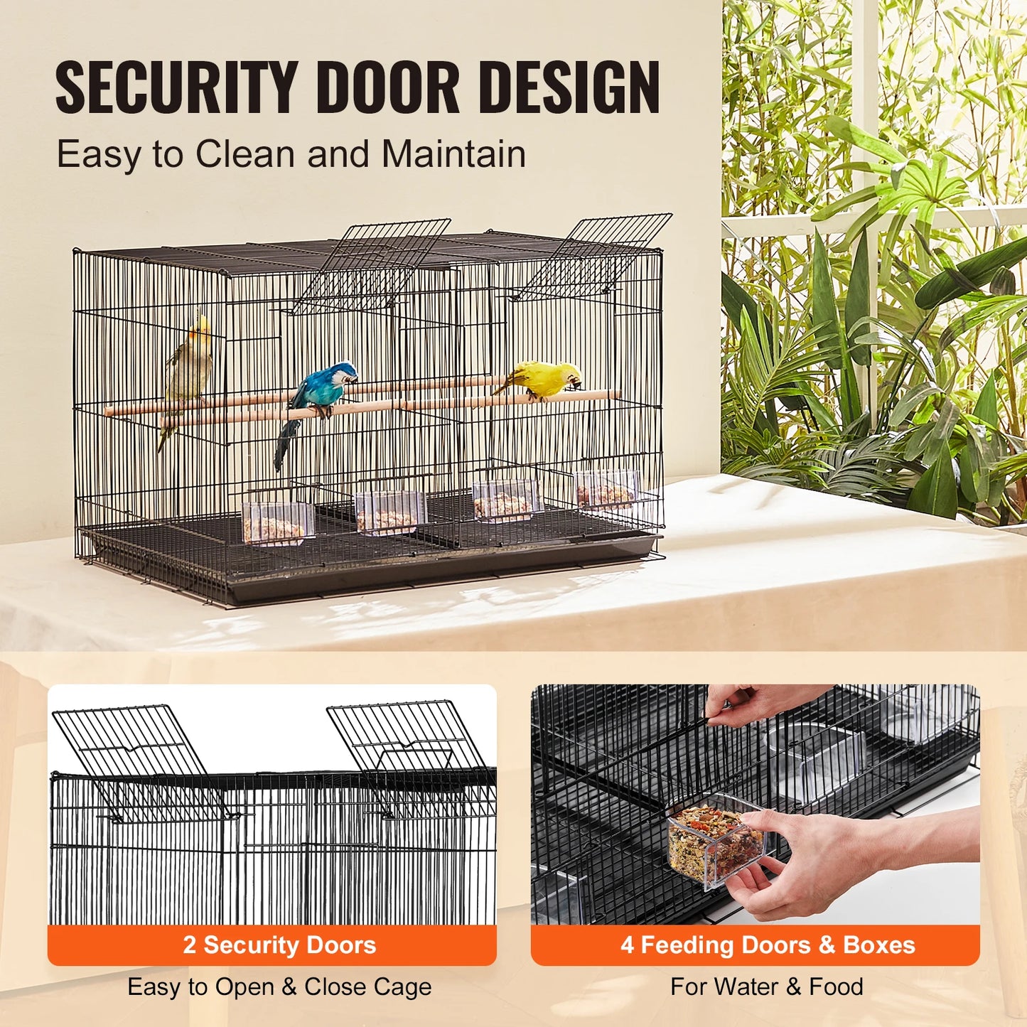 SucceBuy Travel Stackable Divided Bird Cage For Small Birds