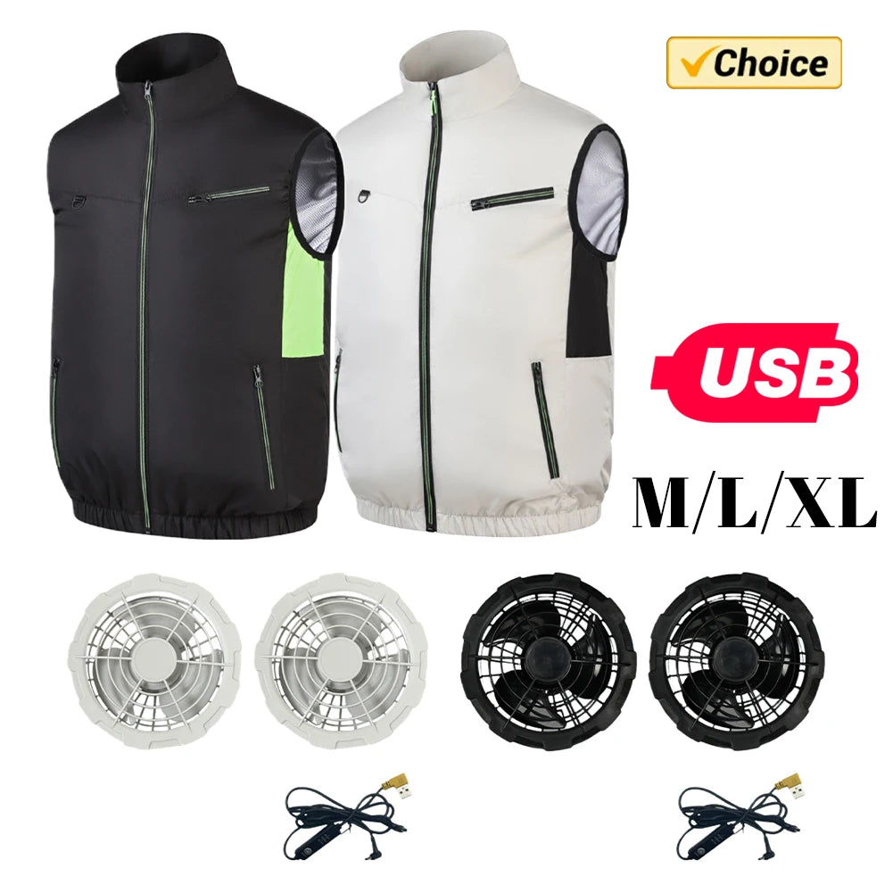 ShineTrip Ice Fan Vest Wearable Cooling Vest For Hot Weather