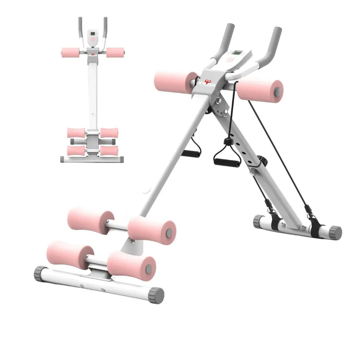 Foldable Core Abdominal Trainer With Adjustable Resistance Bands