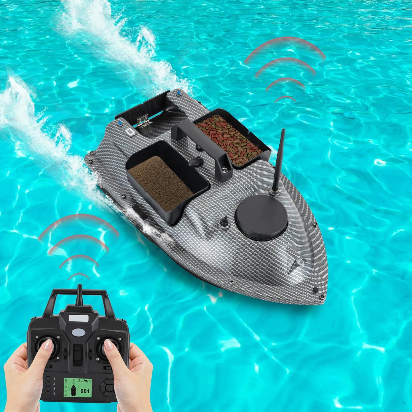 Rechargeable GPS Fishing Bait Boat With Dual Batteries