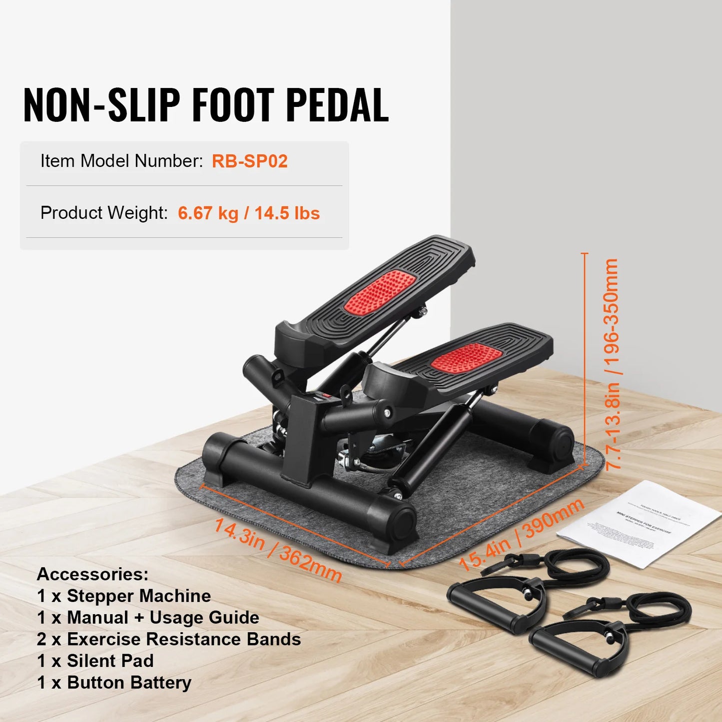 VEVOR Stair Stepper Hydraulic Resistance Bands With LCD Monitor