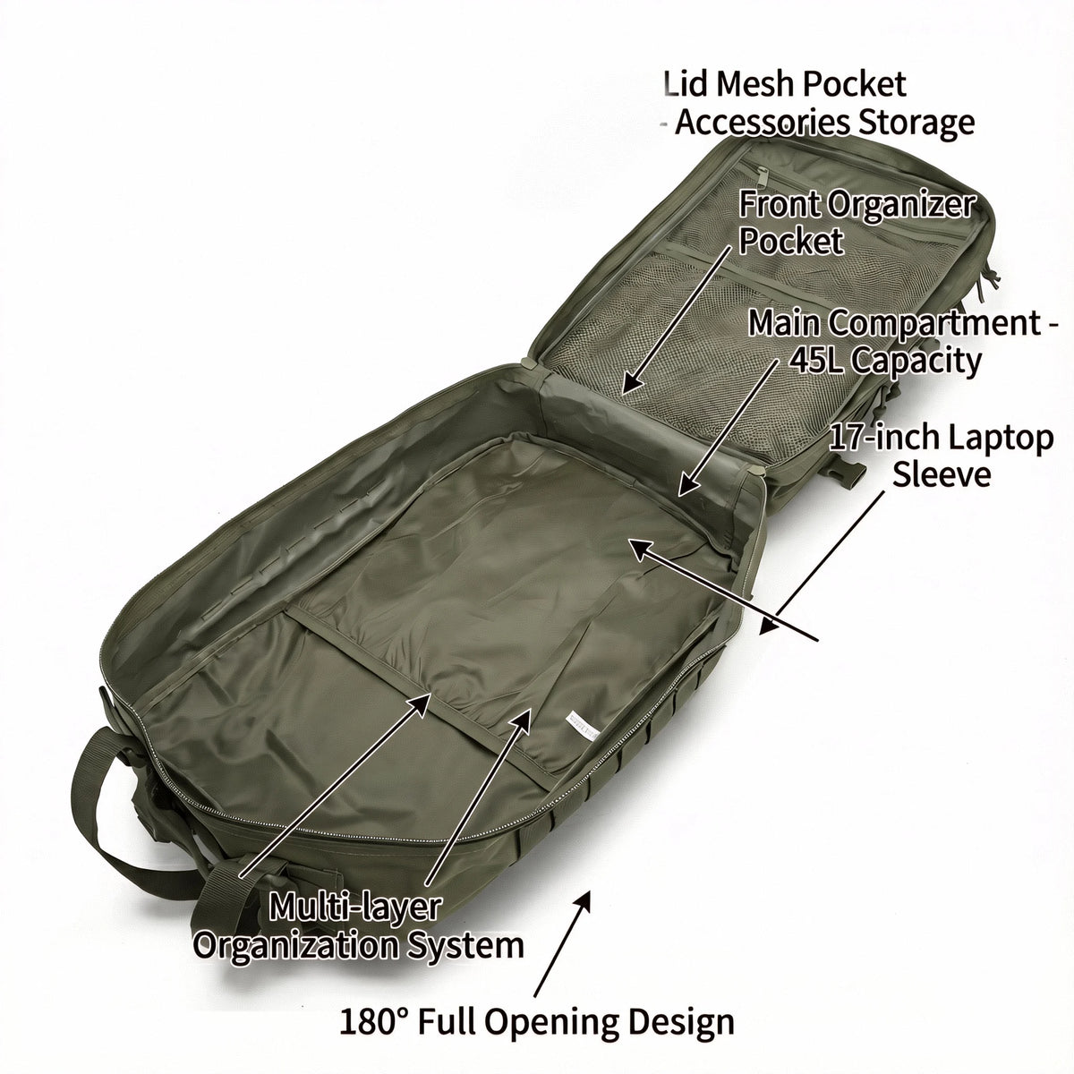 ReFire Gear 45L Men's Tactical Molle Hiking Backpack For Camping