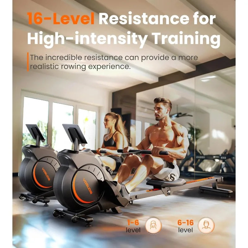 YOSUDA Magnetic Rowing Machine For Home With Bluetooth App Support