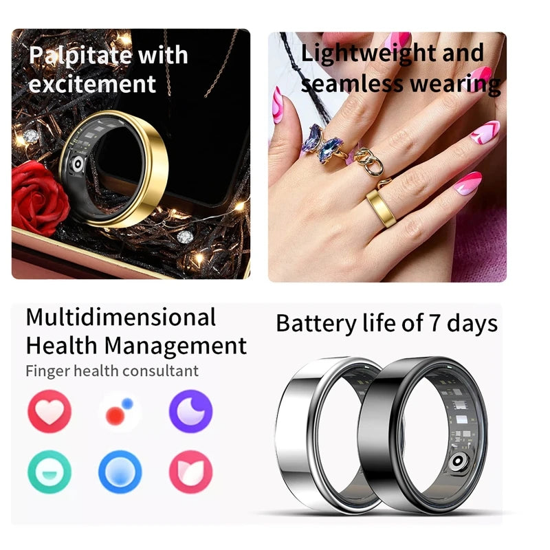Smart Ring R09 Health Monitor With Multi-Sport Mode Skin Temperature