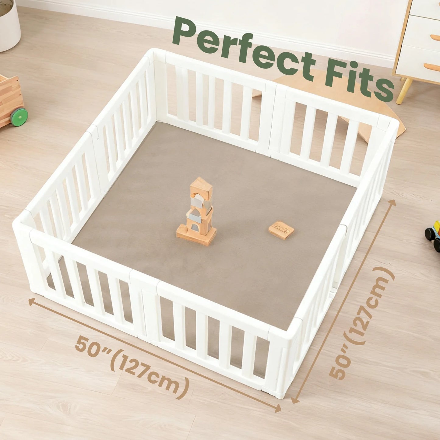 PaPaMat Non Slip Carpet Play Mat For Kids Living Room