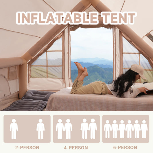 Pakicetus Inflatable Family Tent With Skylight Quick Setup