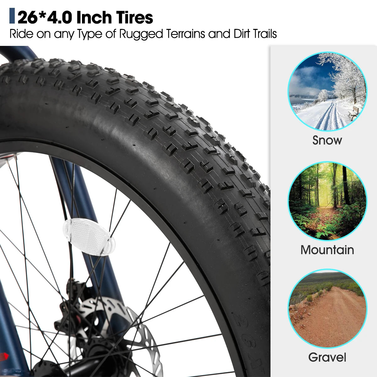 Hiland Kids Fat Tire Mountain Bike With Shimano Disc Brakes