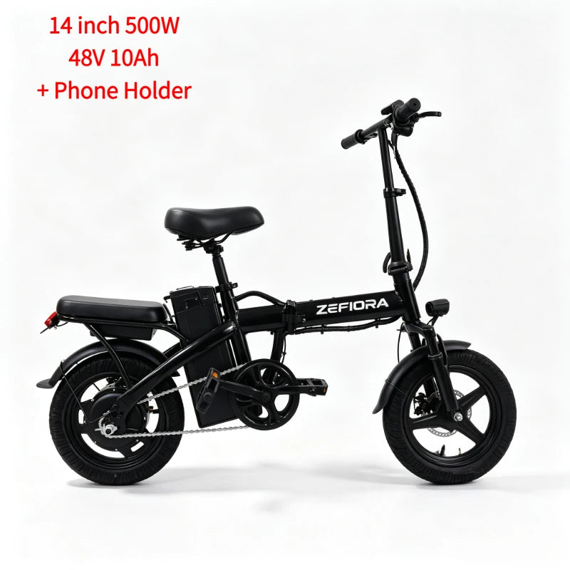 ZEFIORA Z10 Folding Electric Bike With 500W Motor UL2849 Certified