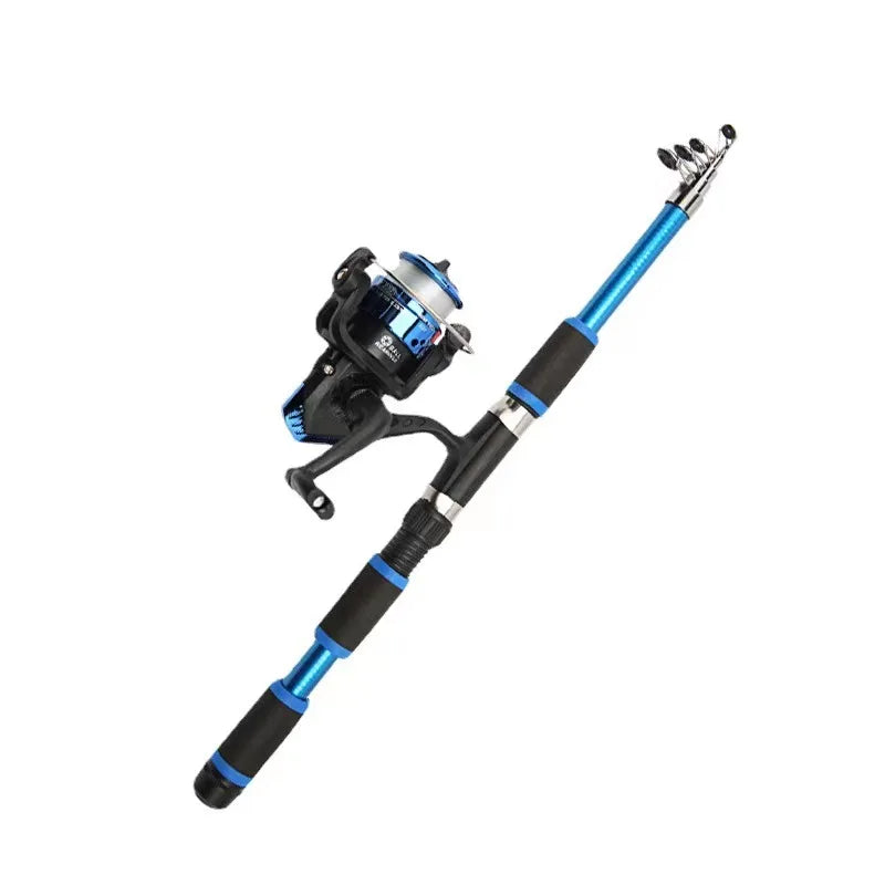 Telescopic Fishing Rod and Spinning Reel Kit for Ocean Angling