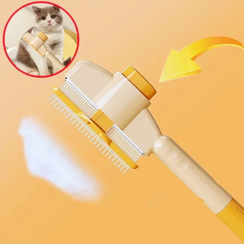 Self Cleaning Dog Comb Pet Hair Remover Button Grooming Brush